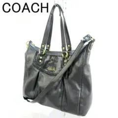 COACH アシュレイ パイソン レザー サッチェル 2WAY 黒 - メルカリ