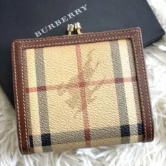 【美品】BURBERRY バーバリー がま口 折り財布 ノバチェックのサムネイル