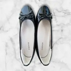 BENEBIS ブラック バレエフラットシューズ 23.0cm 3E