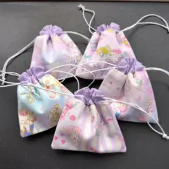 ユニコーン柄 巾着袋 5点セット ハンドメイドのサムネイル