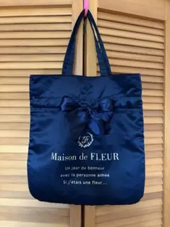 Maison de FLEUR ネイビー トートバッグ
