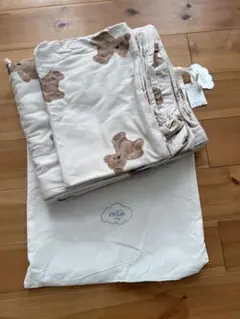 ジェラートピケ スリープ ベア柄2点セット ダブル ベージュ　新品未使用