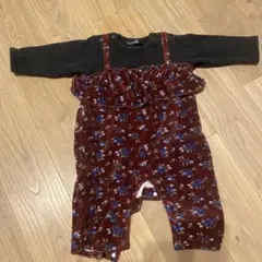 futafuta ベロア花柄ロンパース 70cm