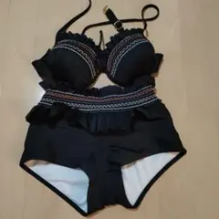 水着 レディース ビキニ 体型カバー セパレート ブラック