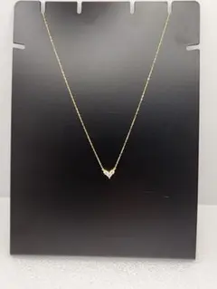 ゴールド ハート型ネックレス　ジルコニア　Silver　美品　きれい