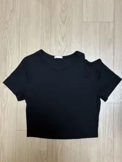 ワンショルダー 黒 Tシャツ Mサイズ
