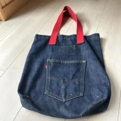 Levi's デニム トートバッグ 70's レッド　ビックE ビンテージ　古着のサムネイル
