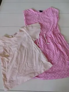 女の子　ワンピースとトップスセット