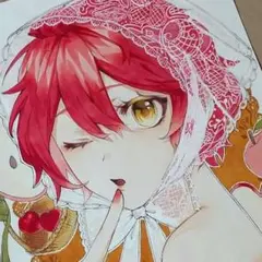 【手描きイラスト】「あっぷるがある」オリジナル/A4/原画
