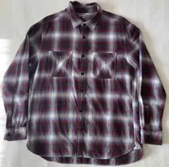 UNIQLOユニクロ マチ付きネルシャツ シャドーチェック オンブレ①