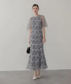 パーティードレス スパンコール　グレーM