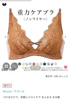 Wacoal 重力ケアブラ ノンワイヤー BXB194 ブラジャー E70