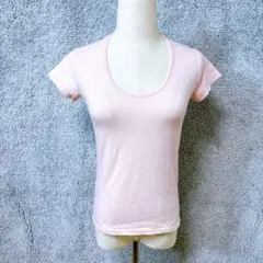 5418 セオリー カットソー ピンク 日本製 Uネック ストレッチ Tシャツのサムネイル