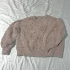 フワフワファー風ニット長袖ピンクのサムネイル