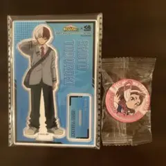くら寿司僕のヒーローアカデミア　轟焦凍 アクリルスタンド & 麗日お茶子 バッジ