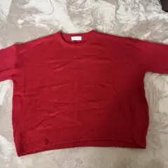 BALJUNCHO レッド クルーネックセーター