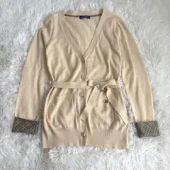 美品 バーバリー ブルーレーベル　Vネック　カーディガン ノバチェック 38