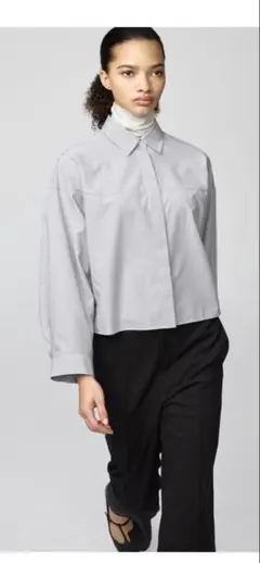 未着用　UNIQLO:C コットンコクーンシャツ/ストライプ