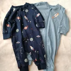 H&M ロンパース 2枚セット 60 宇宙柄 ベビー服のサムネイル