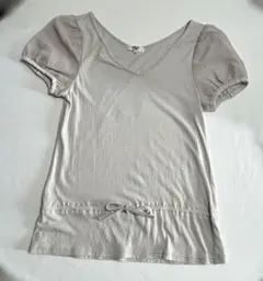 NATURAL BEAUTY BASIC トップス シフォン透け袖 Rグレー