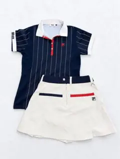 【FILA GOLF】ストライプ ポロシャツ × スコート セットアップのサムネイル