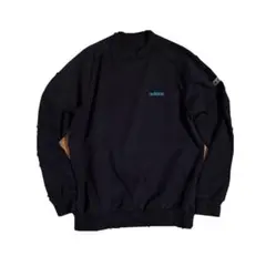 adidas デサント製 スウェット 黒 ワンポイントロゴ ヴィンテージ