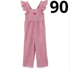 しまむら　ミコリッド annaコラボ ギンガムチェック サロペット 90サイズのサムネイル
