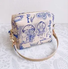 ハンドメイド スクエアポーチ ボックスポーチ ユキエモン キャットガーデン