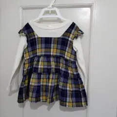 センスオブワンダー　チェック柄フリルトップス 90cm