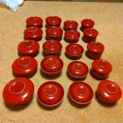 赤い漆器椀4種 5客セット