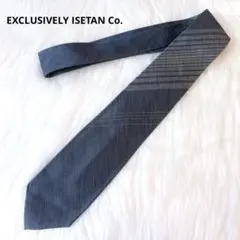 EXCLUSIVELY ISETAN✨️シルク100%ネクタイ スリム ブルー春夏のサムネイル
