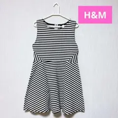 H&M ノースリーブ ストライプ ワンピース