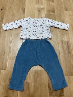 PETIT BATEAU ベビー服 セットアップ キツネ柄 18M