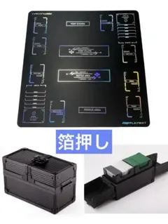 2点セット　ガンダムカード　プレイマット　箔押し&小型　デッキケース　アルミ製