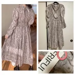 SHEIN FRIFUL タグ付き新品 花柄パフスリーブワンピース