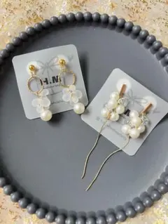 ハンドメイド ピアス 2点セット