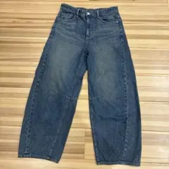 GU バレルレッグジーンズ 丈短めサイズL 67blue