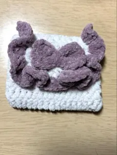 小物入れ ポーチ 手編み 編み物 リボン