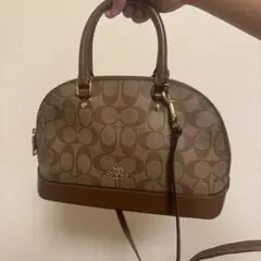 Coach ブラウン ロゴパターン ハンドバッグ