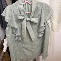 NATURAL BEAUTY BASIC ボウタイブラウス ミントグリーンのサムネイル