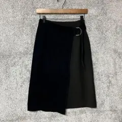 ベガ　S　異素材ラップスカート　コーデュロイ　ベルト　オフィス　コンサバ系