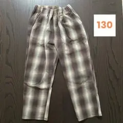 MPS 130サイズ ブラウン系チェック 長ズボン