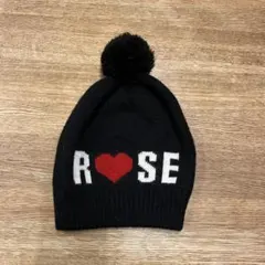 ロゴ入りブラックニット帽 サイズM