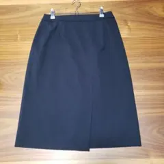 ④ 処分セールネイビースリット入りひざ丈スカート11号