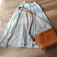 訳あり＊studio CLIP 長袖フリルシャツ ライトグレー