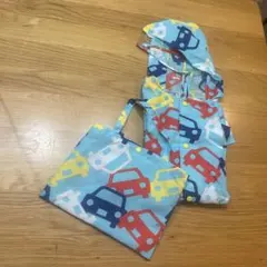 レインコート 車柄 フード付き　110