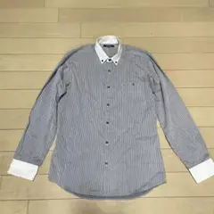 長袖ストライプシャツ　メンズ　シンプル