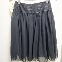 Rope Picnic　ロペピクニック　黒　ドット柄 スカート　膝丈　ブラック