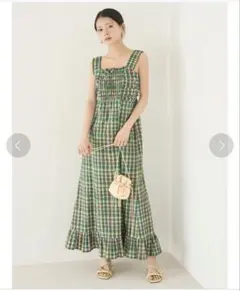 LILY BROWN チェック柄キャミワンピース