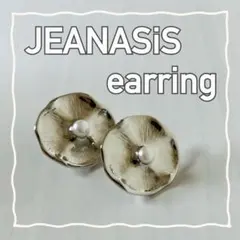 JEANASIS ジーナシス　イヤリング　シルバー　レトロ　花　パール　大きめのサムネイル